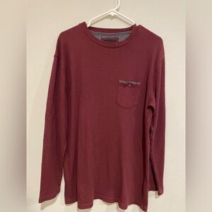 Men’s Nomad burgundy waffle long sleeve tee shirt Size XL